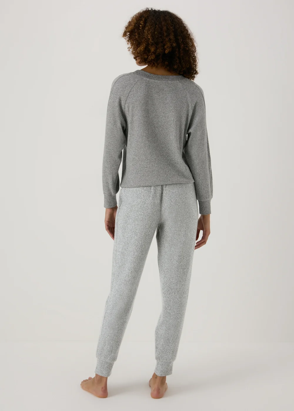 Grey Soft Ribbed Pyjama Bottoms - Extra small Image 2