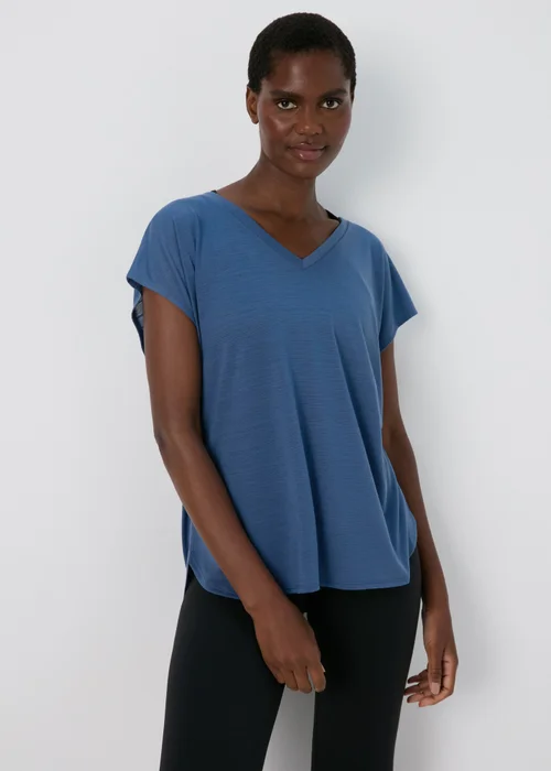 Souluxe Dark Blue V Neck T-Shirt - S Image 1