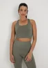 Khaki Basic Crop - Small Image 1