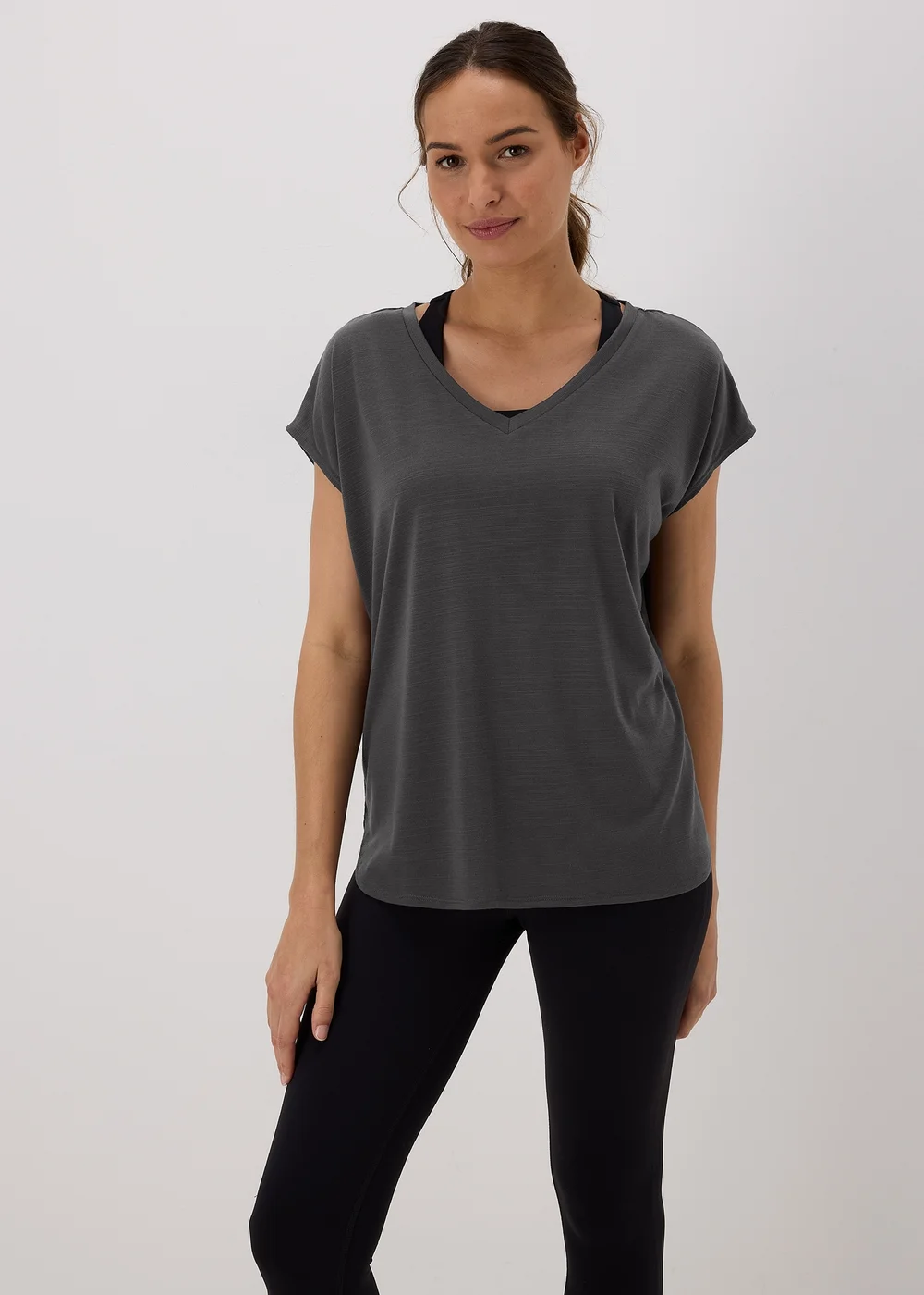 Souluxe Charcoal V Neck T-Shirt - Small Image 4
