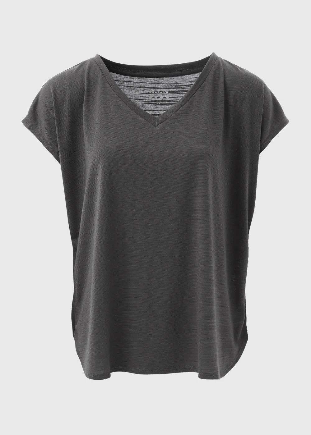 Souluxe Charcoal V Neck T-Shirt - Small Image 5
