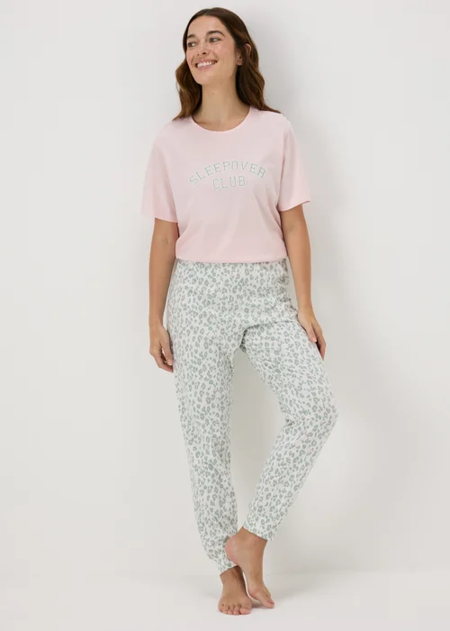 Green Leopard Print Pyjama Bottoms - Extra small Image 1