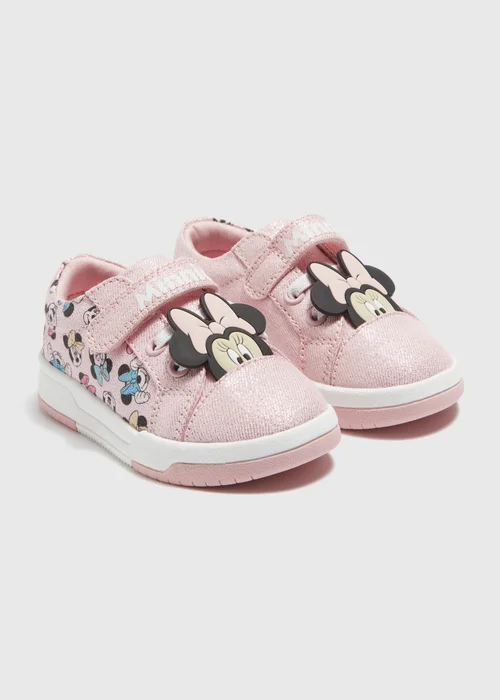 Disney Girls Pink Minnie Mouse Trainers (Younger 4-12) - 6 Infant Image 1