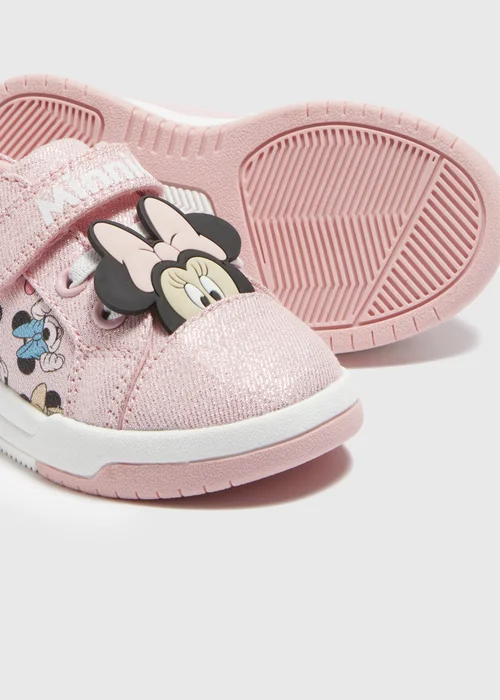 Disney Girls Pink Minnie Mouse Trainers (Younger 4-12) - 6 Infant Image 2