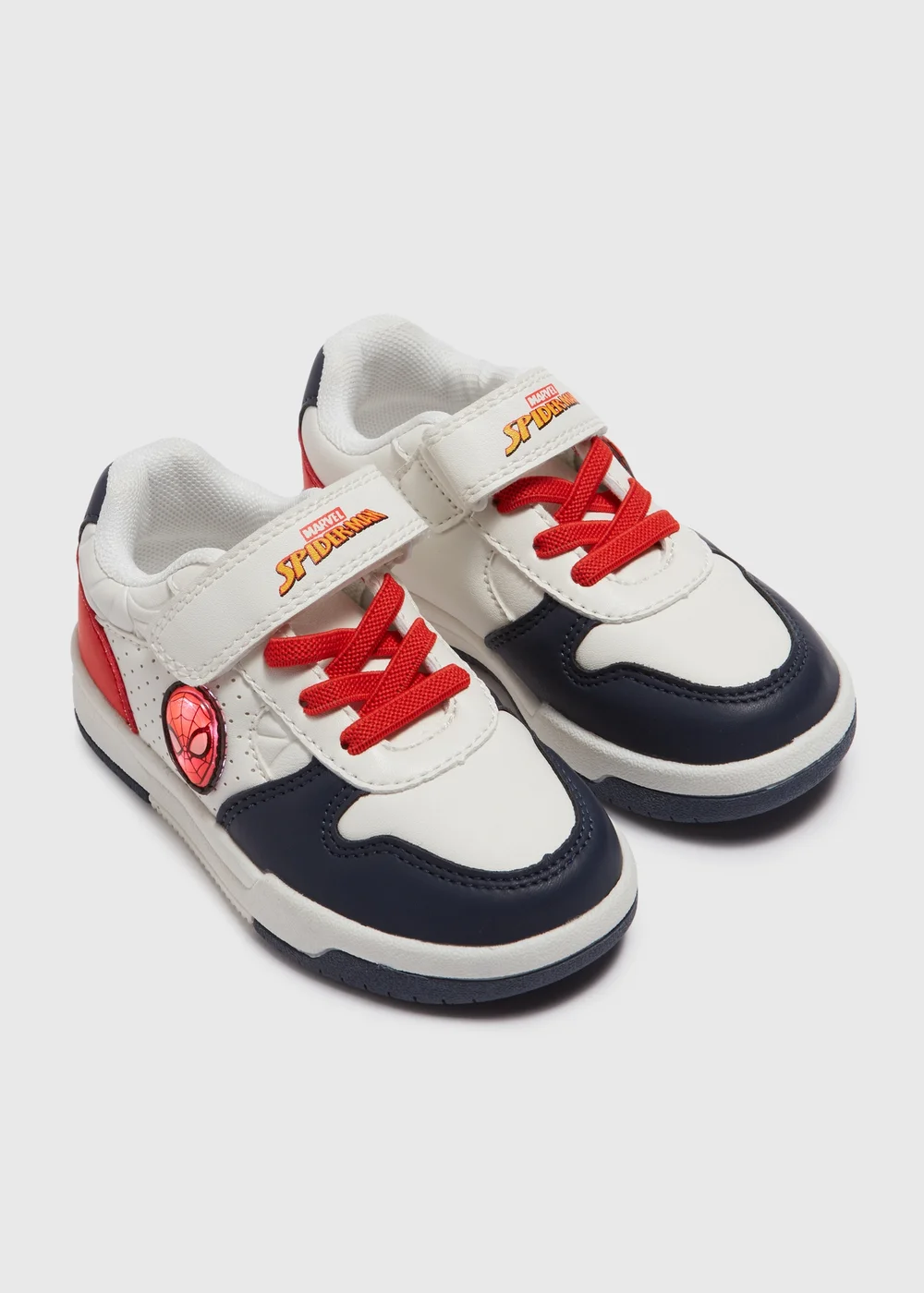 Marvel Kids White Spiderman Light Up Trainers (Younger 4-12) - Size 4 Infants Image 1