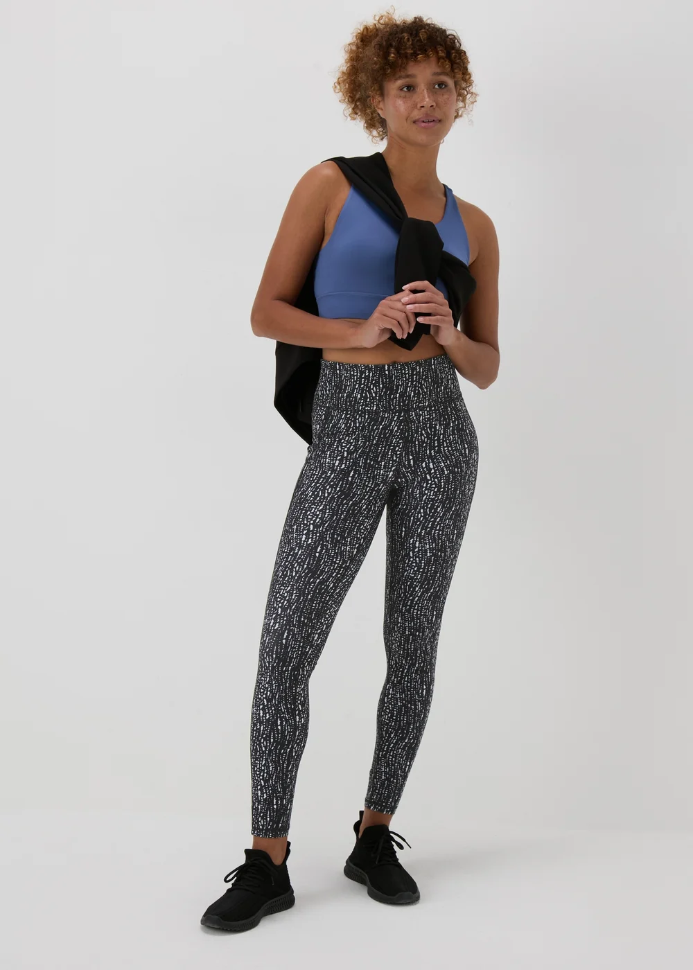 Souluxe Black Mono Printed Leggings - Size 8 Image 1