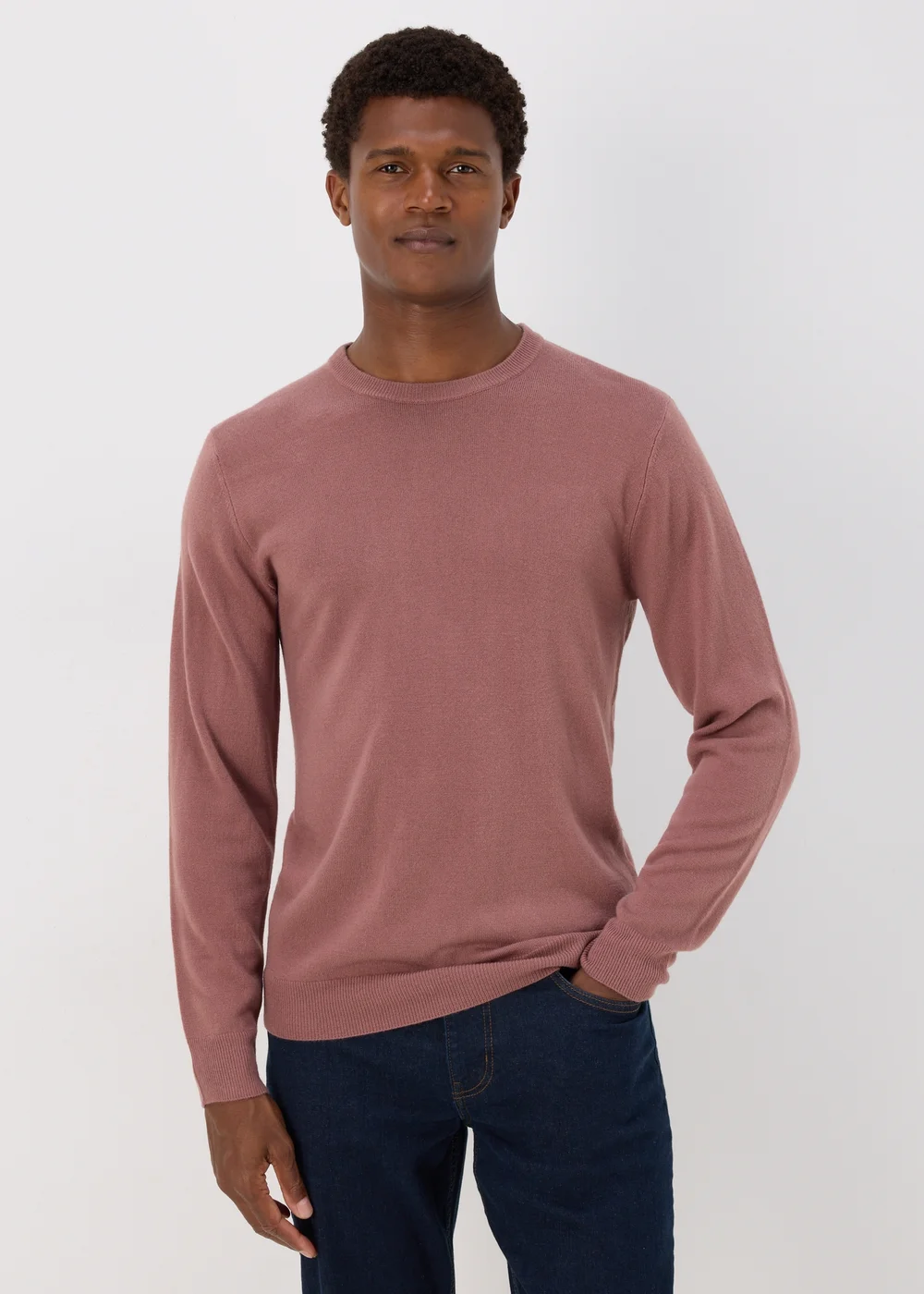 Pink Soft Touch Crew Neck Jumper - Small Image 1