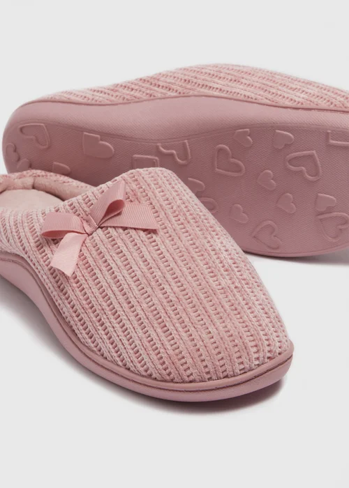 Pink Hidden Support Mule Slippers - Large Image 2