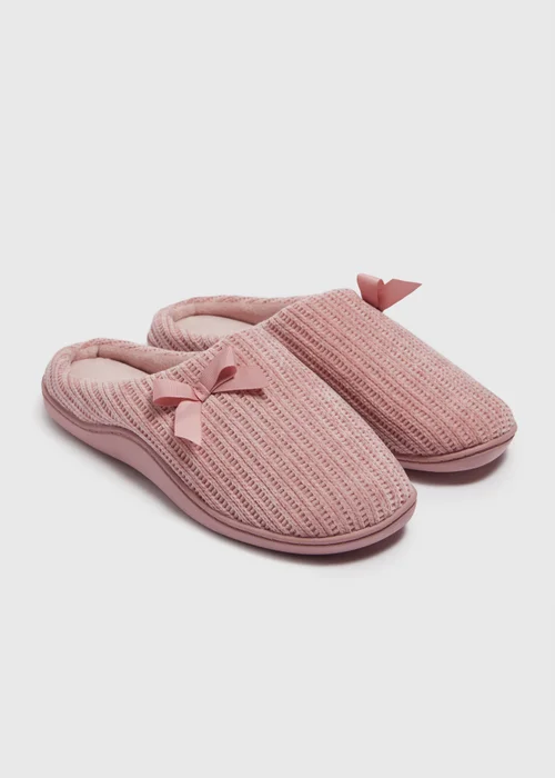Pink Hidden Support Mule Slippers - Large Image 1