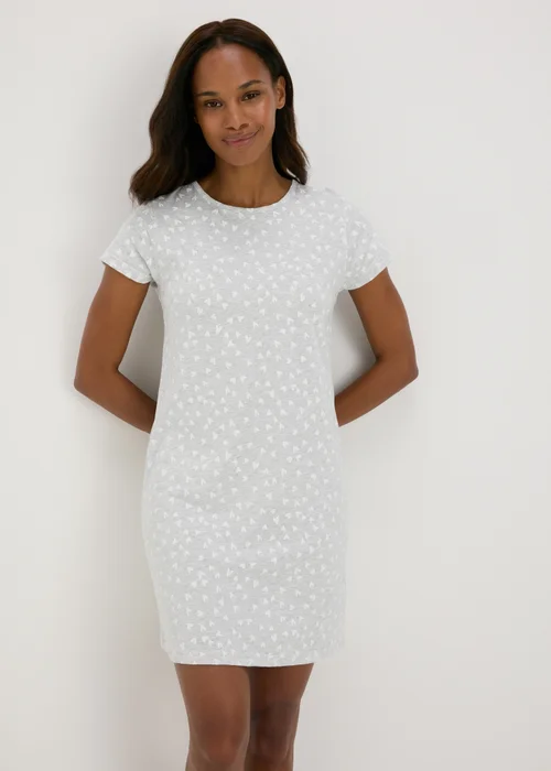 Grey Heart Print Nightie - Extra small Image 1