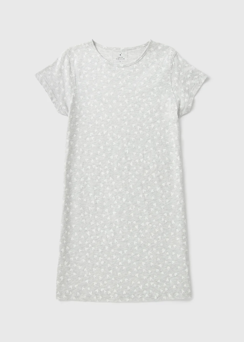Grey Heart Print Nightie - Extra small Image 4