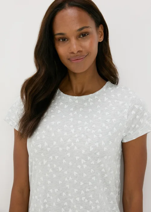 Grey Heart Print Nightie - Extra small Image 3