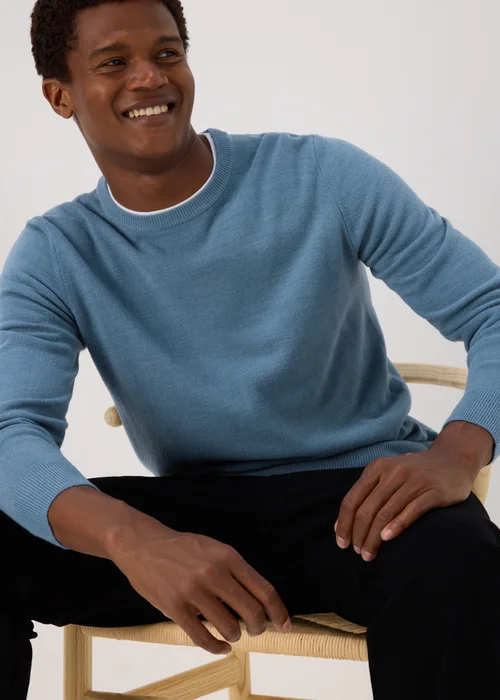 Blue Soft Touch Crew Neck Jumper - S Image 3