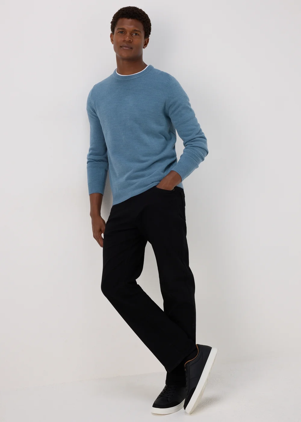 Blue Soft Touch Crew Neck Jumper - S Image 4