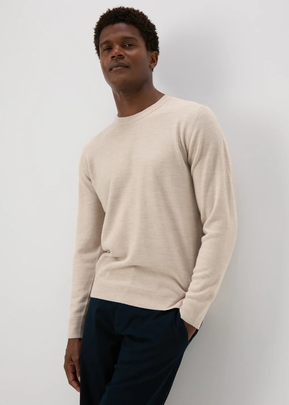 Stone Soft Touch Crew Neck Jumper - S Image 1