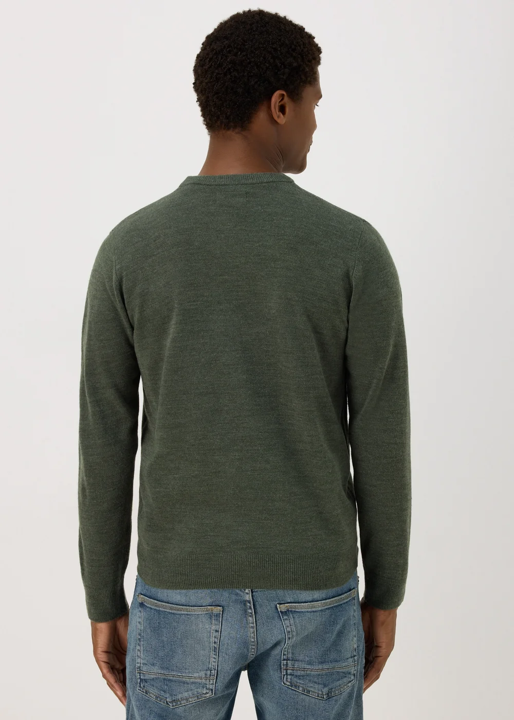 Khaki Soft Touch Crew Neck Jumper - S Image 2