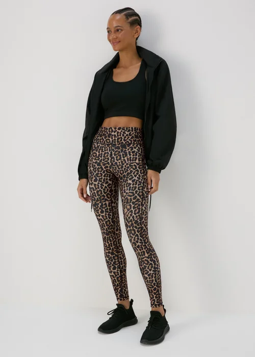 Souluxe Brown Animal Print Leggings - 8 Image 4