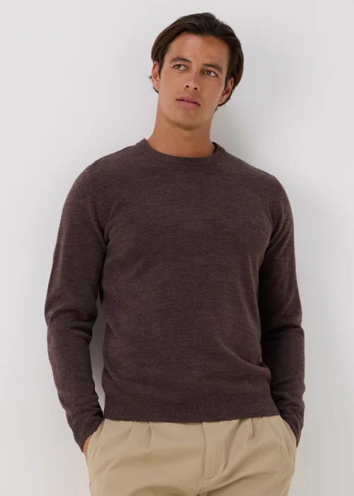 Brown Soft Touch Crew Neck Jumper - S Image 1
