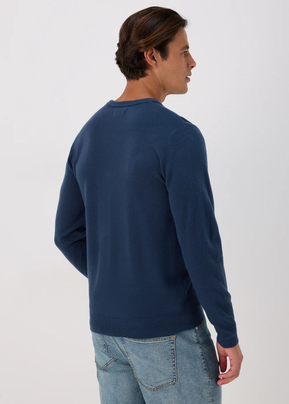 Navy Soft Touch Crew Neck Jumper - S Image 2