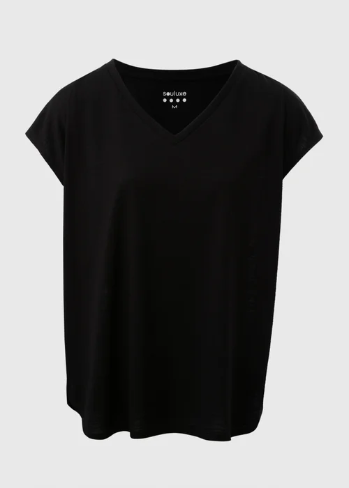 Souluxe Black V-Neck Sports T Shirt - S Image 5
