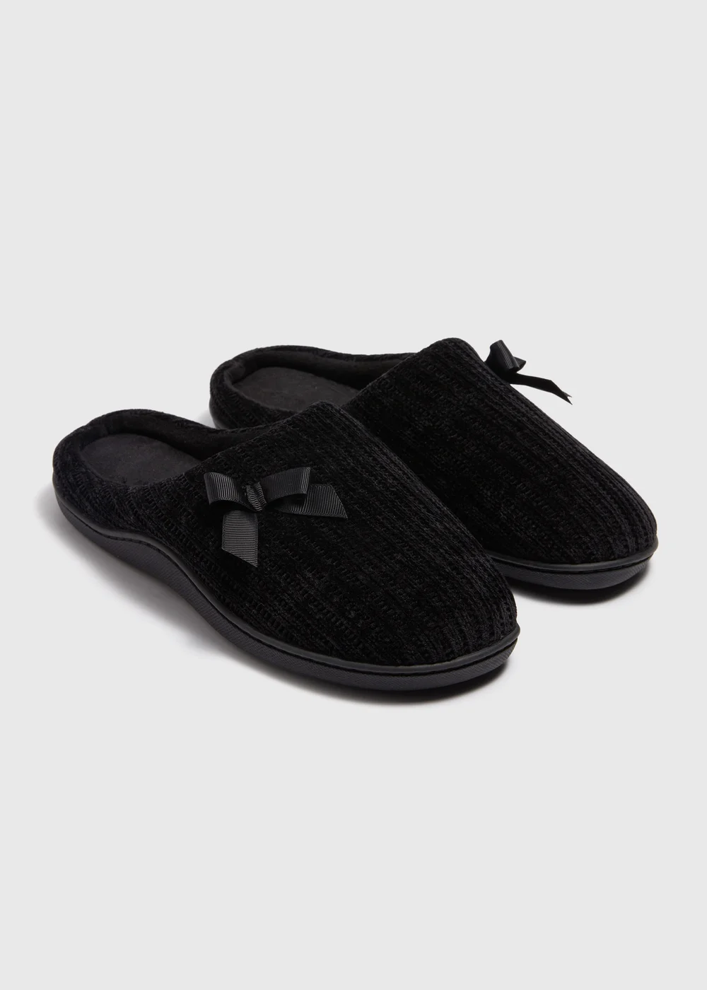 Black Hidden Support Mule Slippers - Small Image 1