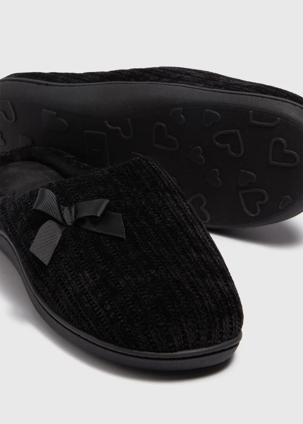 Black Hidden Support Mule Slippers - Small Image 2