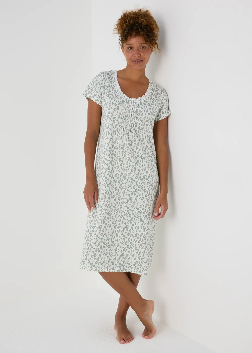 Green Animal Print Lace Nightie - Extra small Image 1
