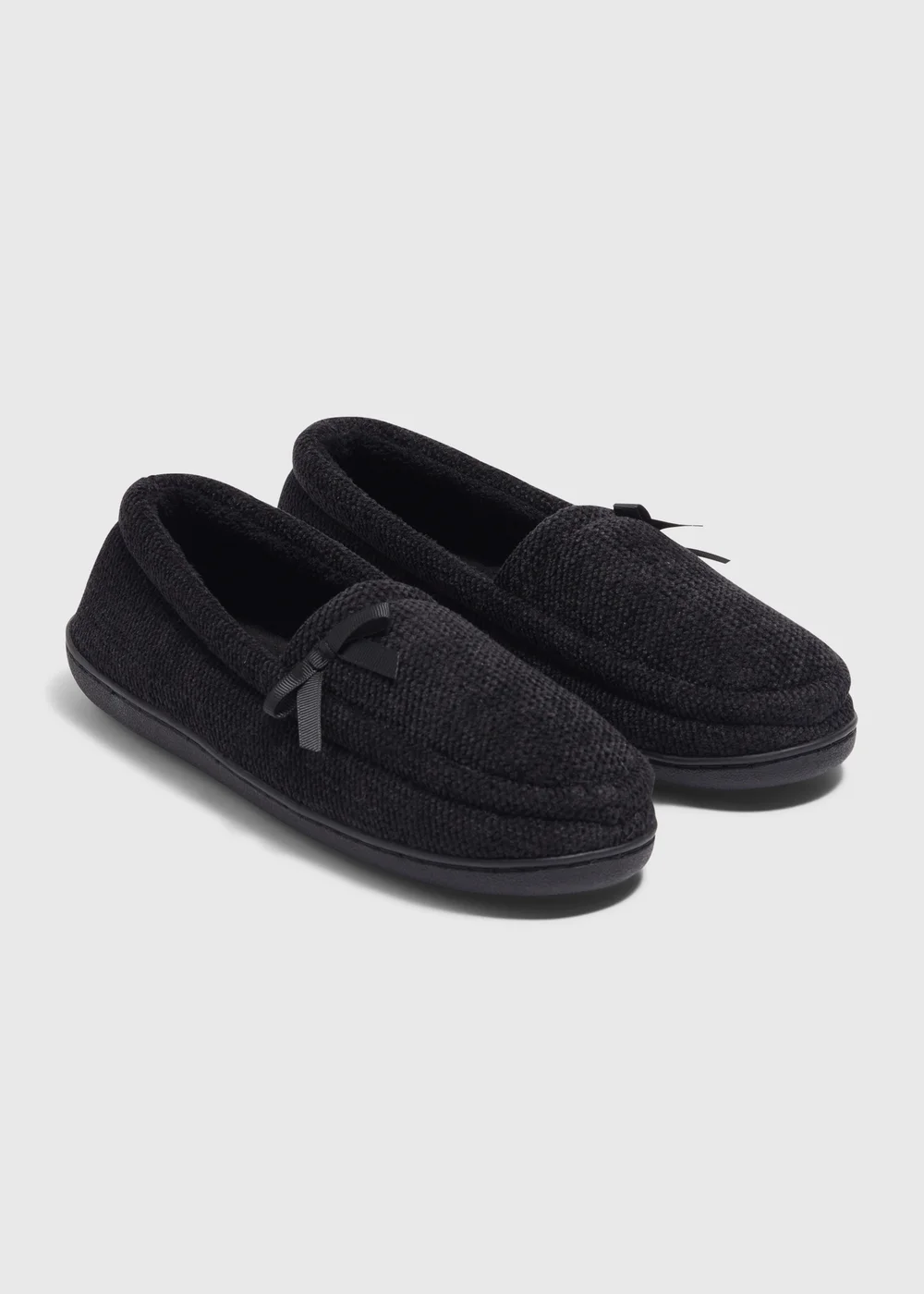 Black Full Velour Slippers - Size 3 Image 1