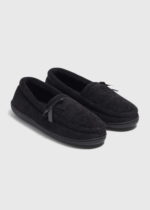 Black Full Velour Slippers - Size 3 Image 1