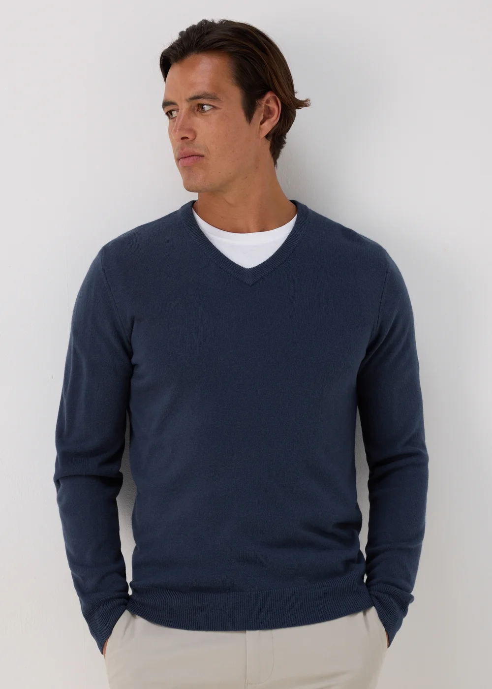 Blue Soft Touch V-Neck Jumper - S Image 1
