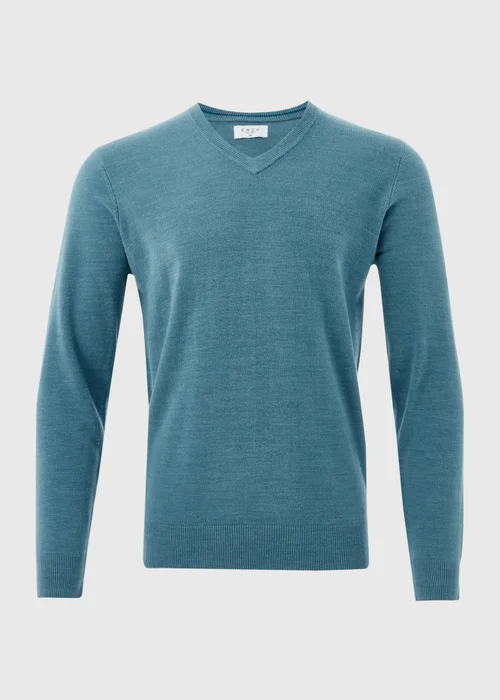 Blue Soft Touch V-Neck Jumper - S Image 5