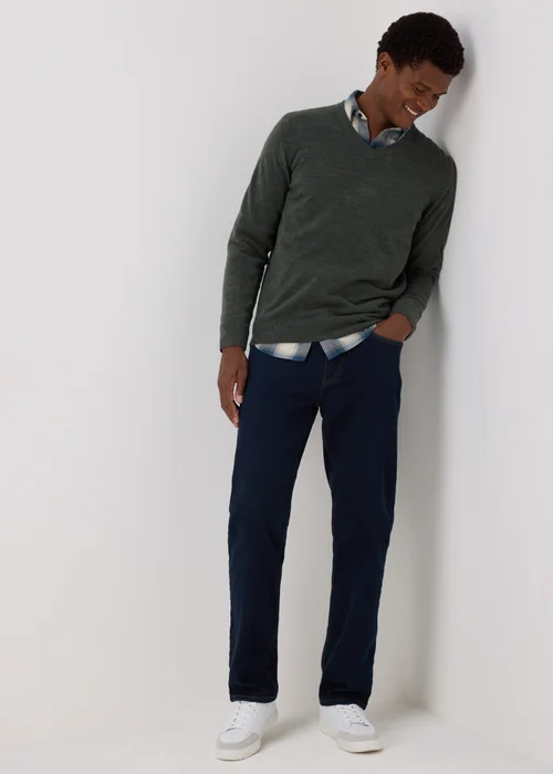 Khaki Soft Touch V-Neck Jumper - S Image 4