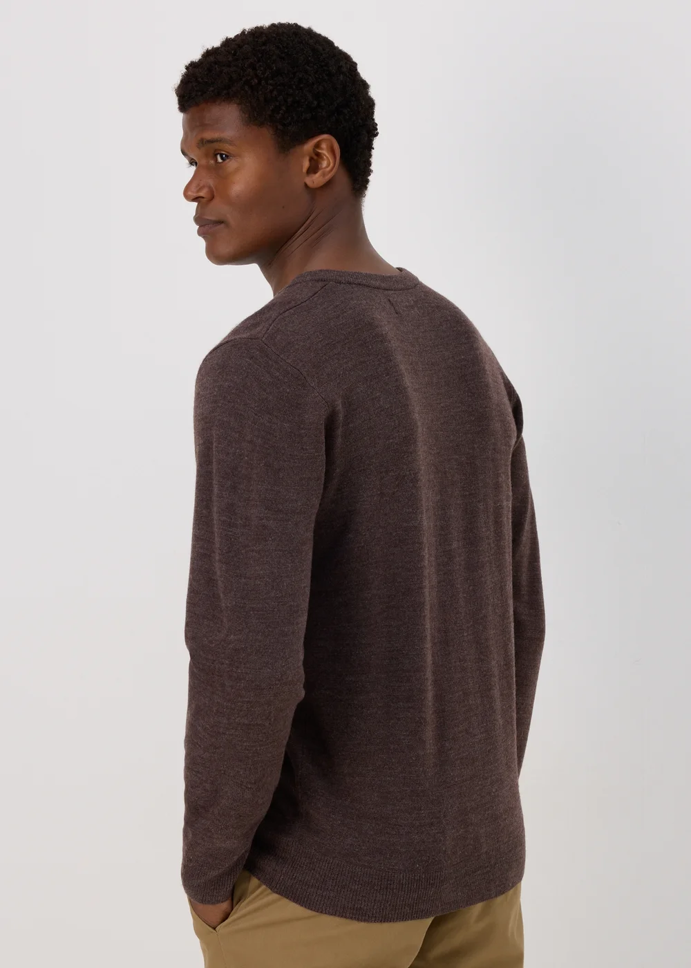 Brown Soft Touch V-Neck Jumper - S Image 2