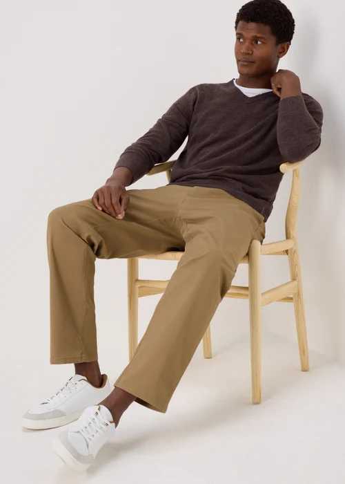 Brown Soft Touch V-Neck Jumper - S Image 4