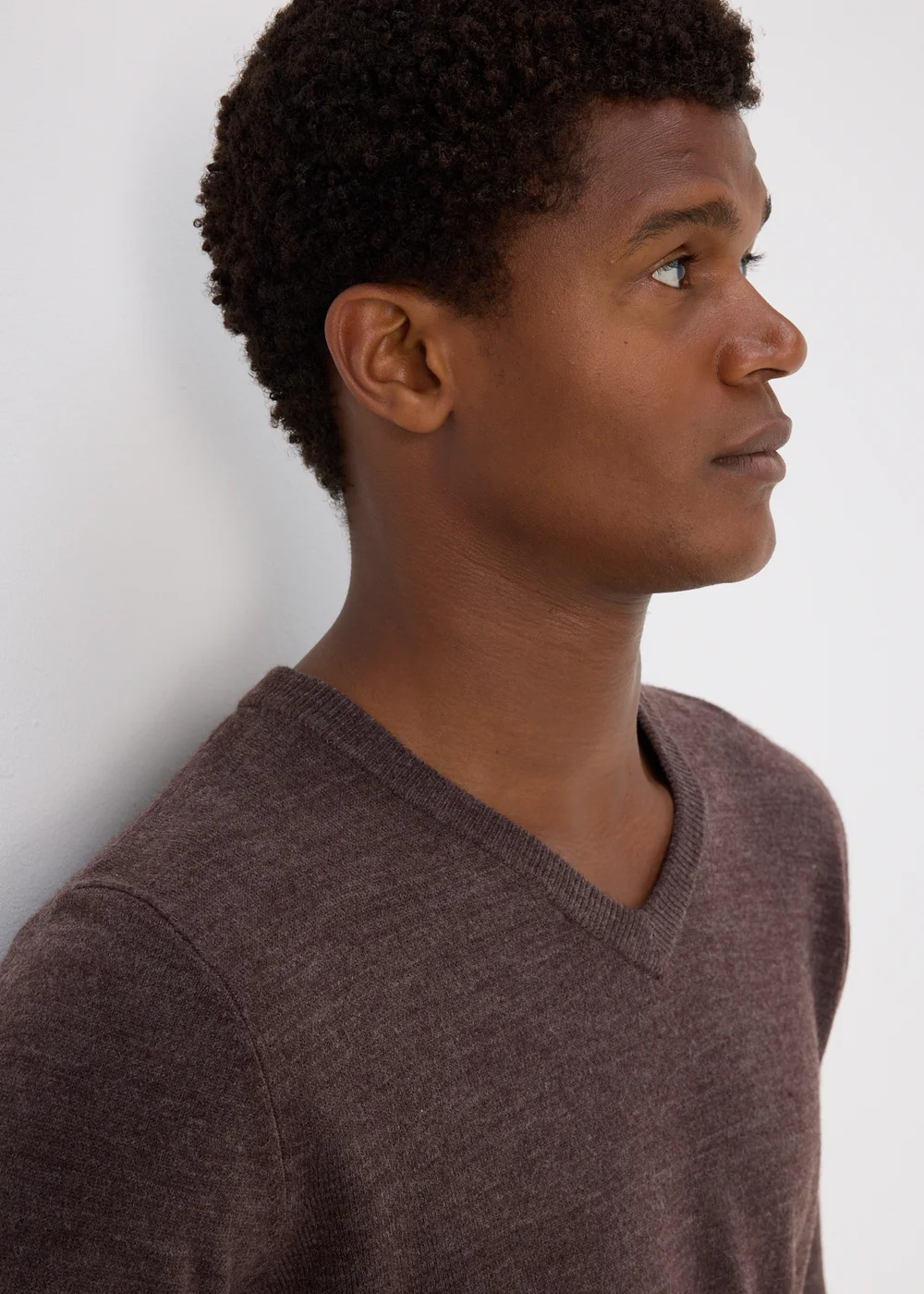 Brown Soft Touch V-Neck Jumper - S Image 3