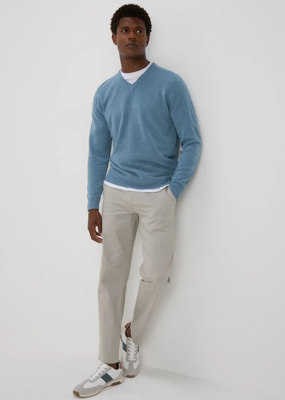 Blue Soft Touch V-Neck Jumper - S Image 4