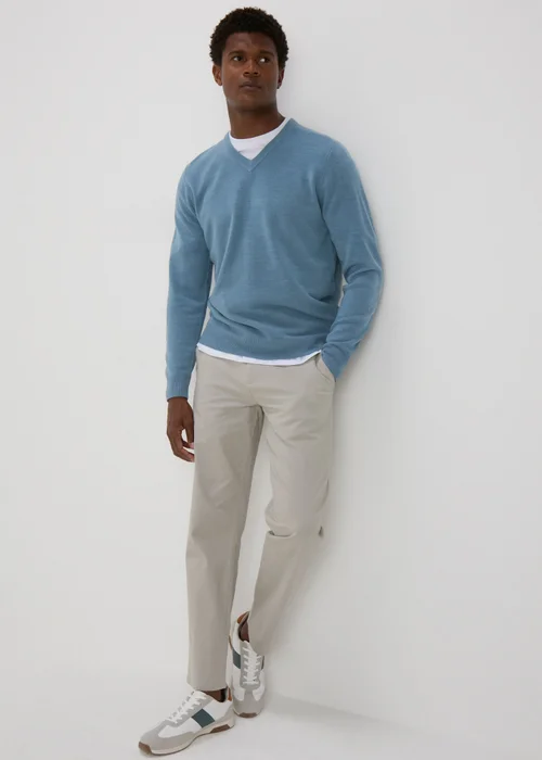 Blue Soft Touch V-Neck Jumper - S Image 4