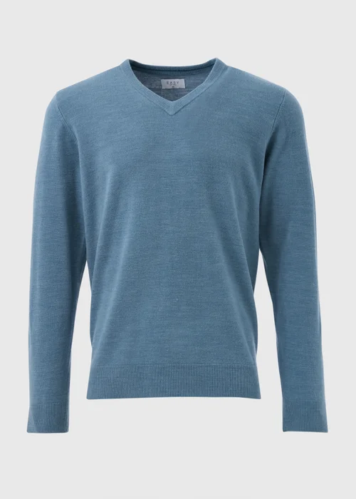 Blue Soft Touch V-Neck Jumper - S Image 5