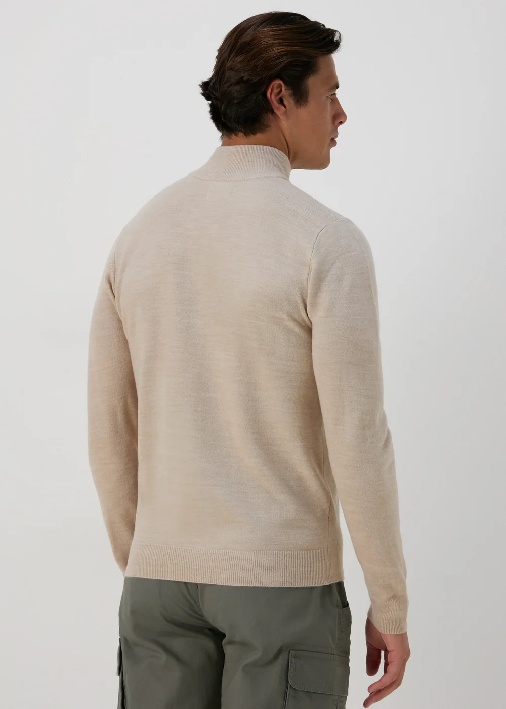 Stone 1/4 Zip Knit Jumper - S Image 2