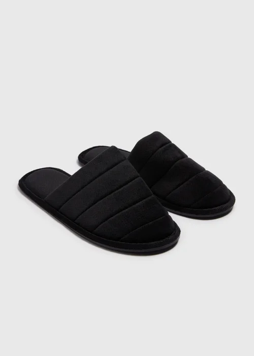 Black Mule Slippers - Small Image 1