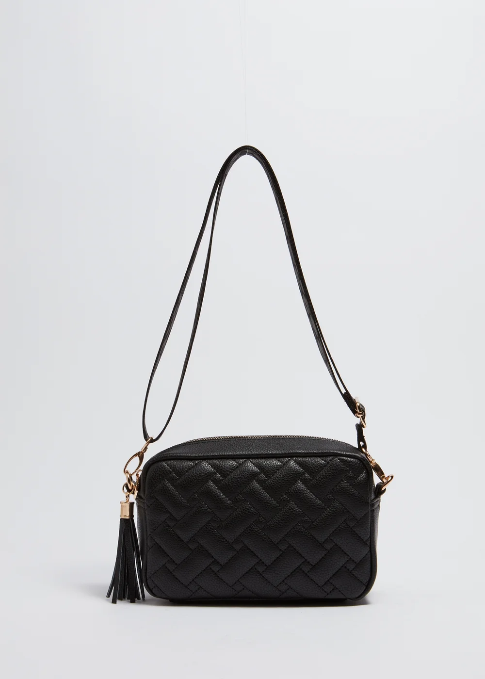 Black Textured Camera Bag - One Size Image 3