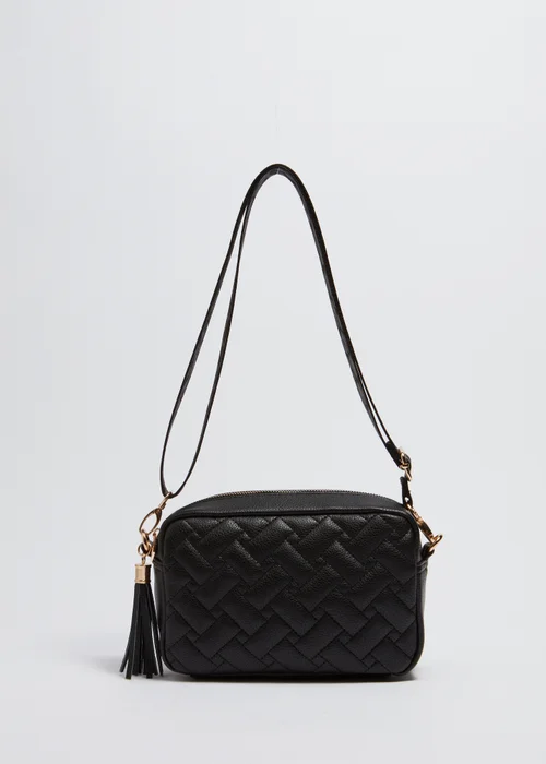 Black Textured Camera Bag - One Size Image 3