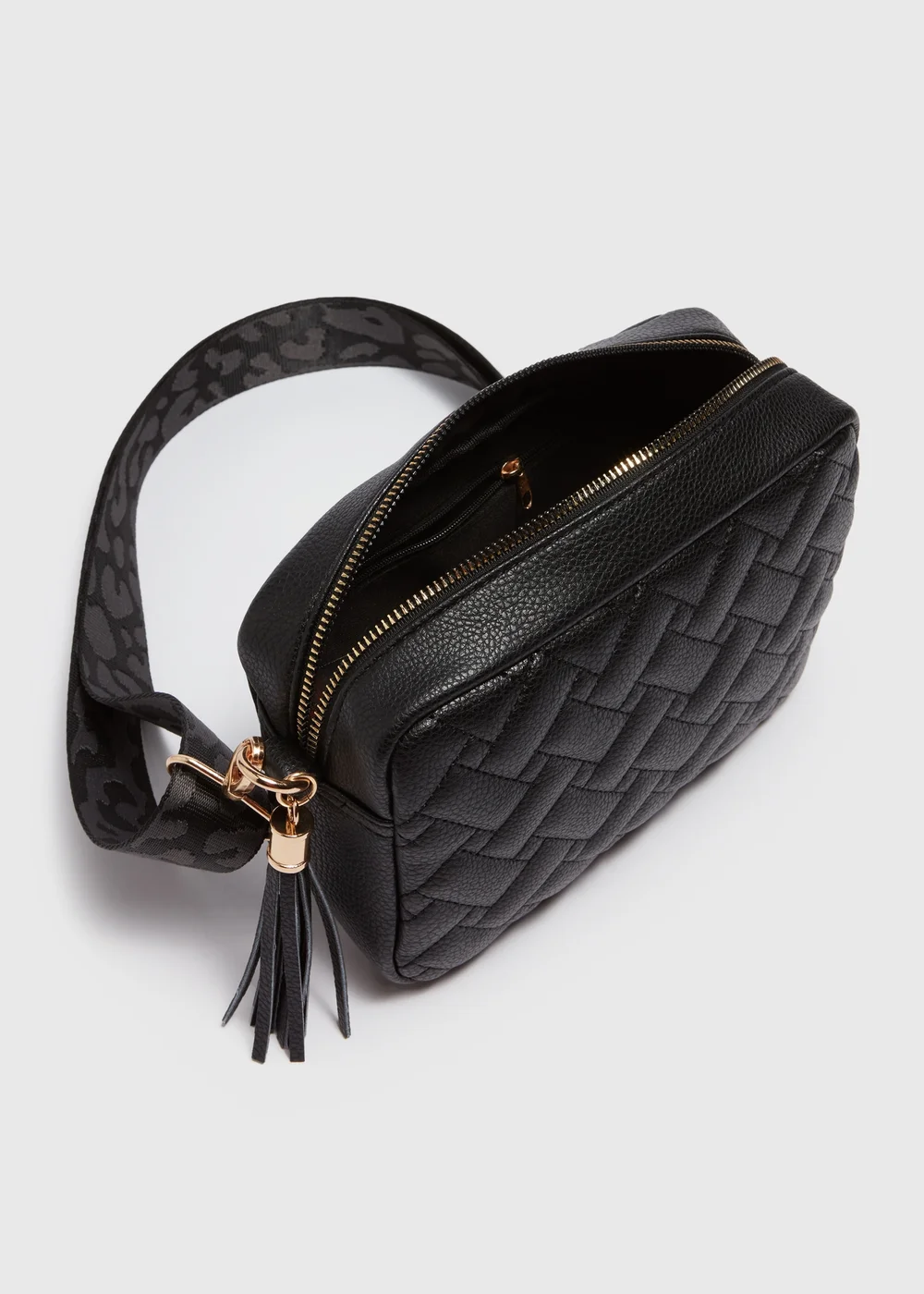 Black Textured Camera Bag - One Size Image 2