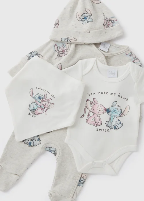 Disney 4 Pack Baby Cream Stitch Starter Set (Newborn-6mths) - Age 0 - 3 Months Image 2