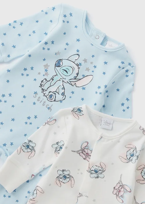 2 Pack Disney Baby Blue Sleepsuits (Newborn-18mths) - Age 0 - 3 Months Image 2