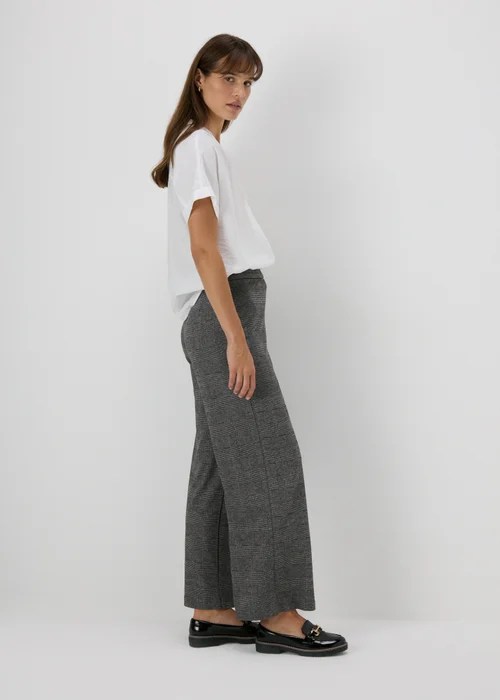 Et Vous Grey Check Ponte Wide Leg Trousers - 8 Image 4