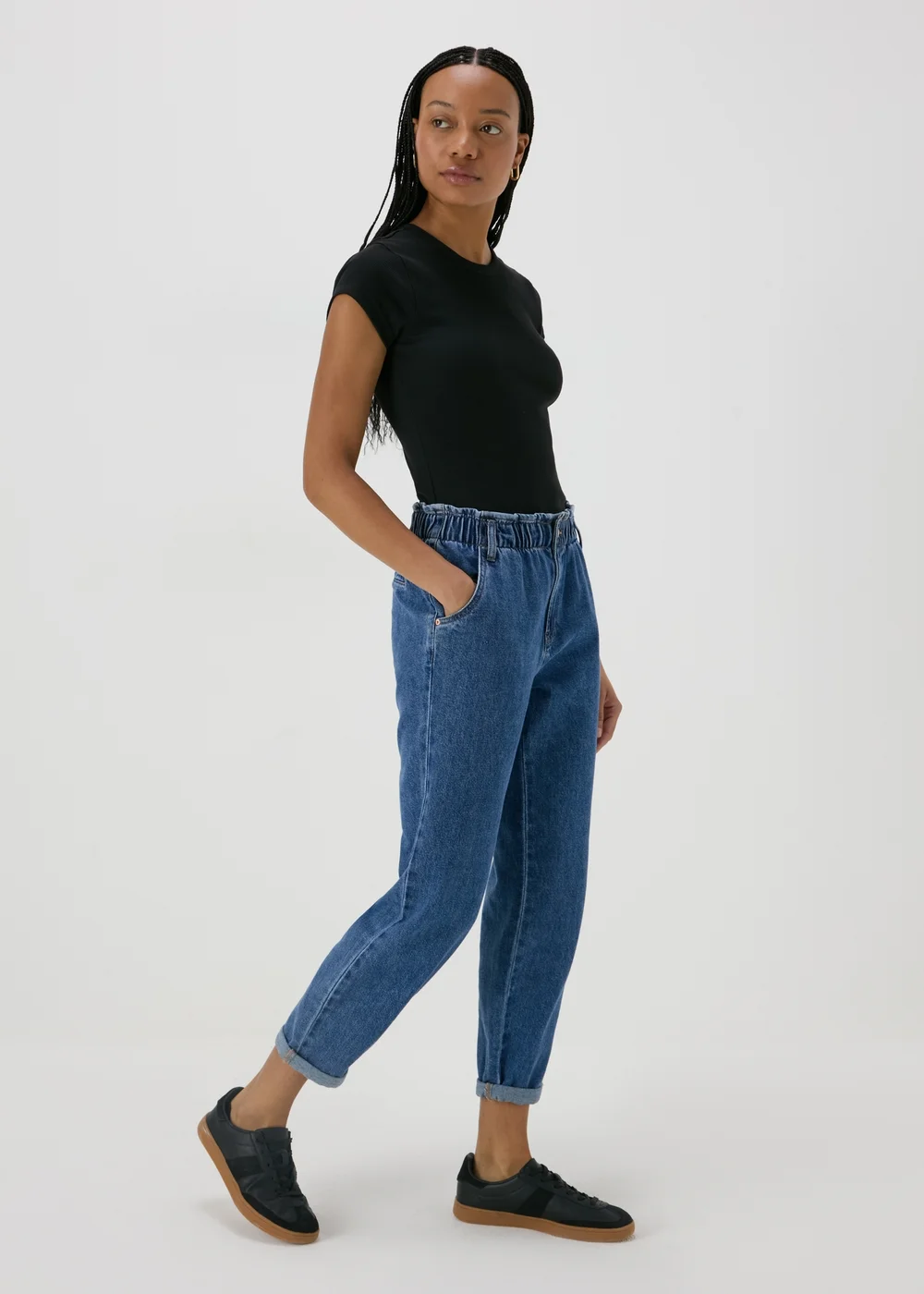 Midwash Blue Paperbag Jeans - 8 Image 1