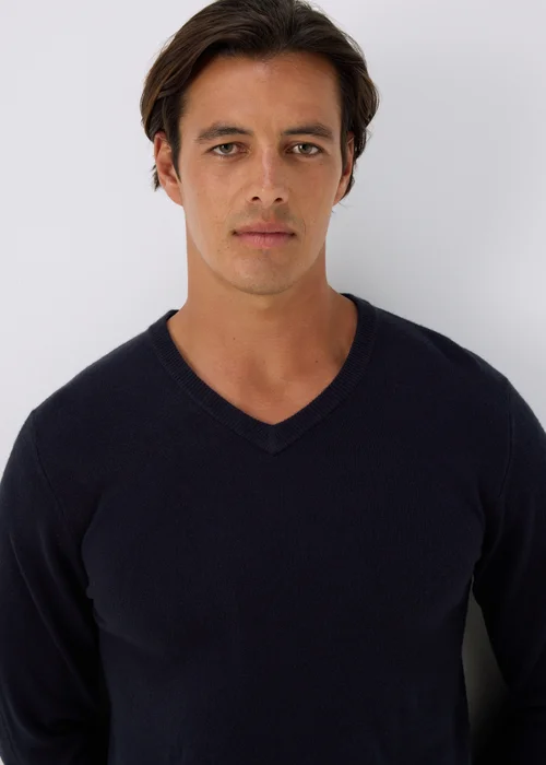 Navy Soft Touch V-Neck Jumper - S Image 3