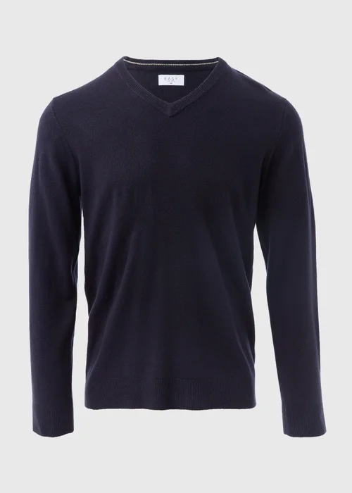 Navy Soft Touch V-Neck Jumper - S Image 5
