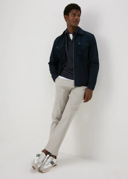 Navy Knitted Polo Shirt - S Image 4